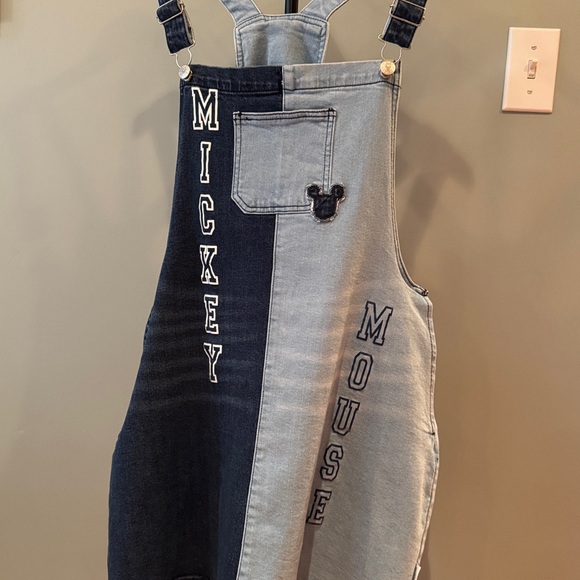 Disney Park HER UNIVERSE Mickey Mouse two tone denim Overall Dress size XL EUC - Picture 6 of 15